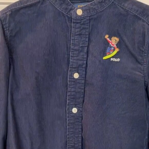 Polo Corduroy Mock-Neck Button-Up – Skateboard Bear (Special Edition) - Picture 1 of 1